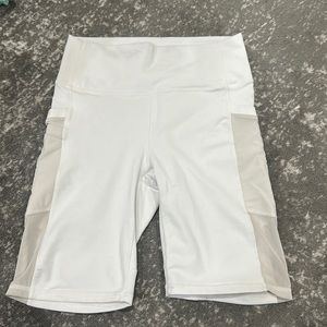 White Biker shorts